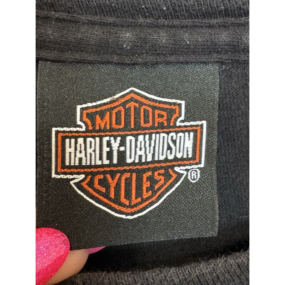 Harley Davidson Men’s Black T Shirt L Biker Bad To Bone Bulldog Lavelina Borne - Picture 3 of 8